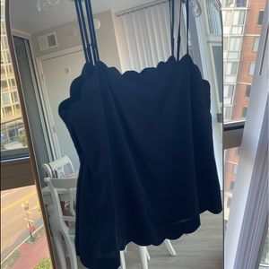 Navy scalloped tank top from Banana Republic. Size M